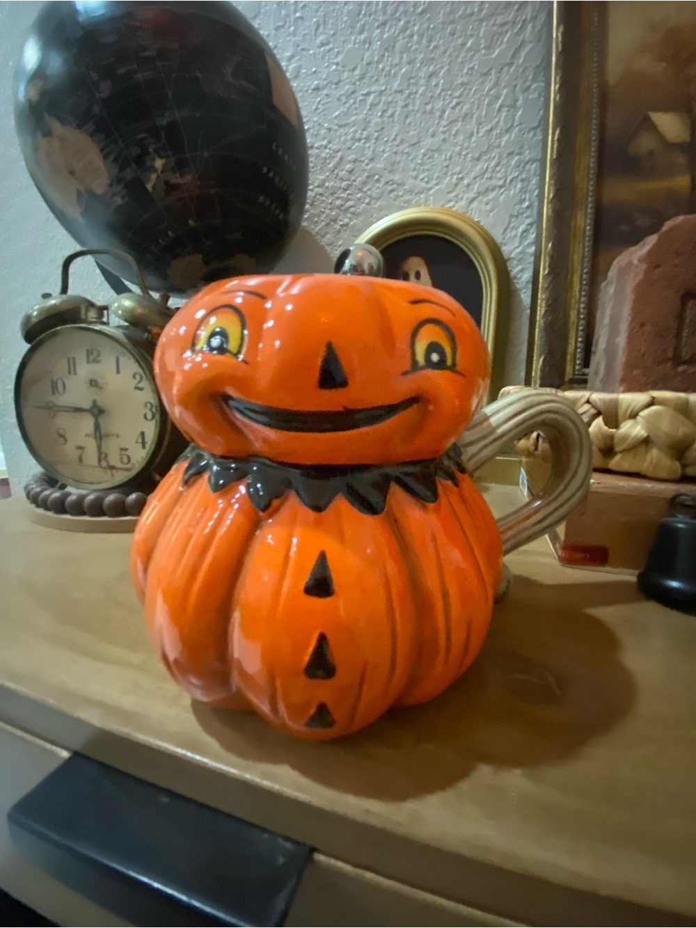 Johanna Parker Ceramic Jack-o'-Lantern Pumpkin Mug - Bright Orange